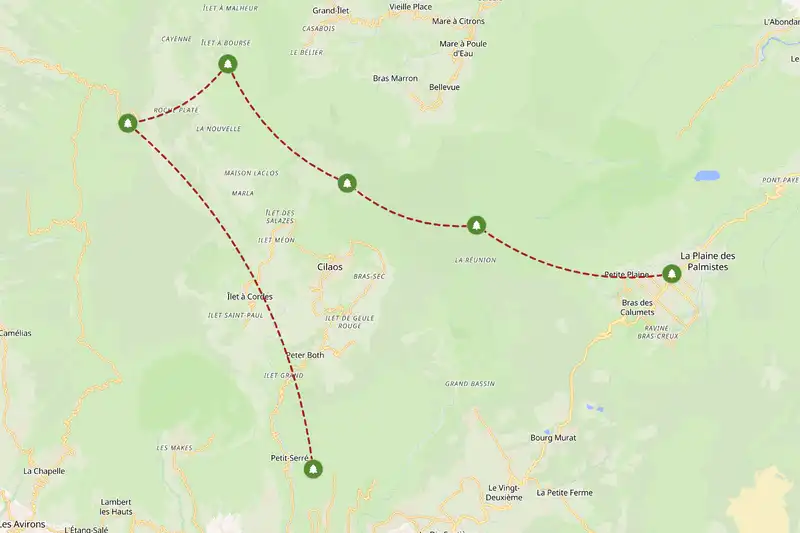 Example Réunion itinerary planner route