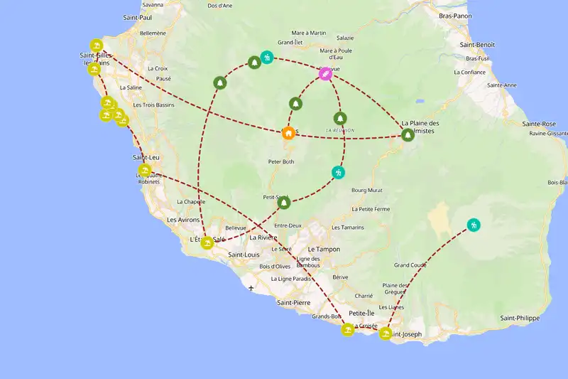 Example Réunion itinerary planner route