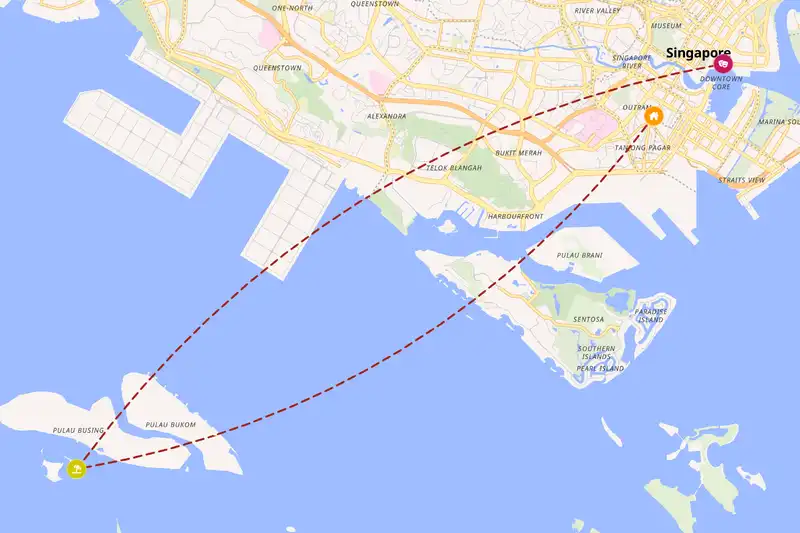 Example Singapore itinerary planner route