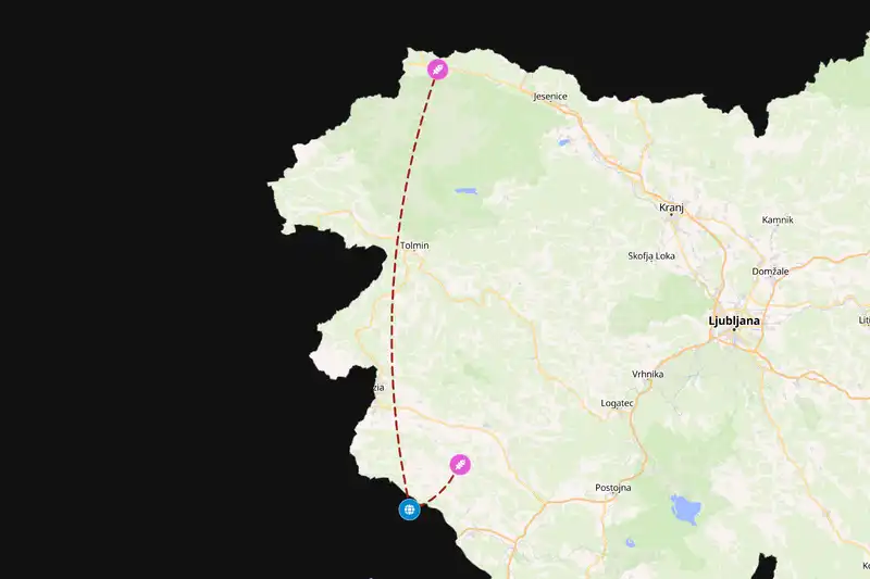 Example Slovenia itinerary planner route