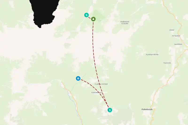 Example Slovenia itinerary planner route