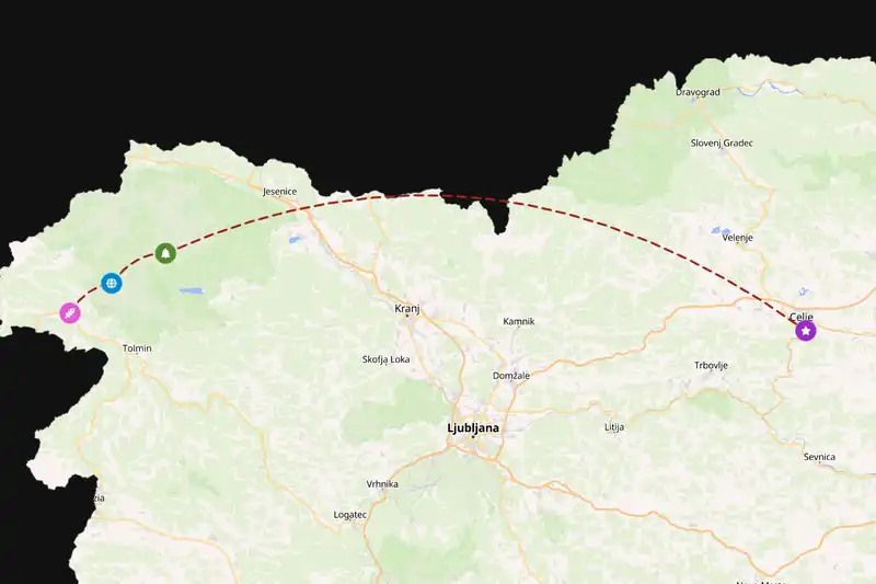 Example Slovenia itinerary planner route