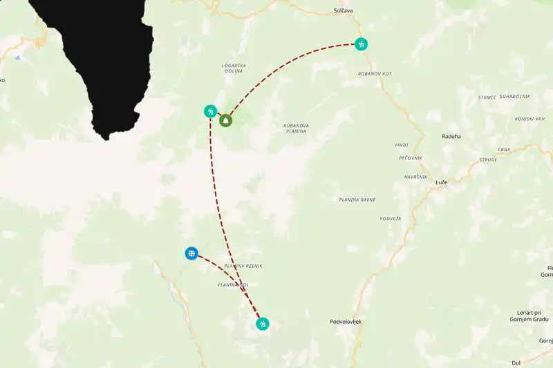 Example Slovenia itinerary planner route