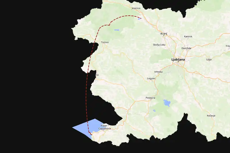 Example Slovenia itinerary planner route