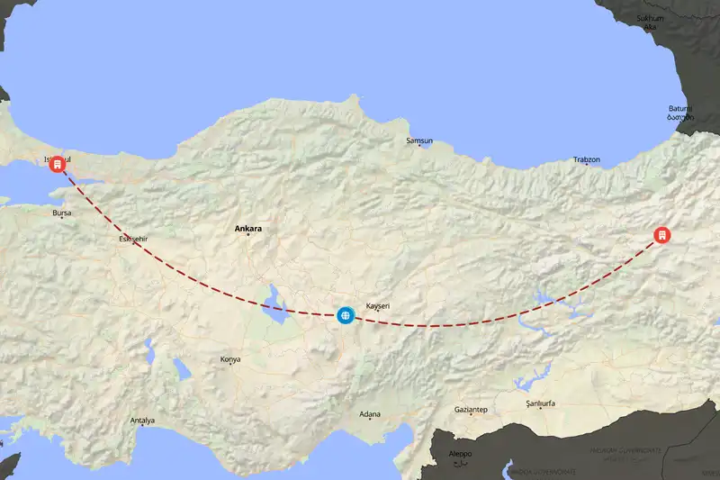 Example Türkiye itinerary planner route