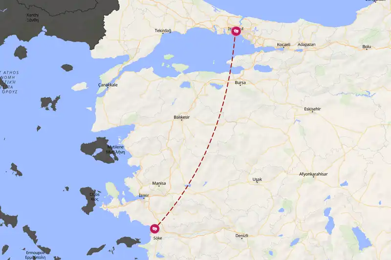 Example Türkiye itinerary planner route