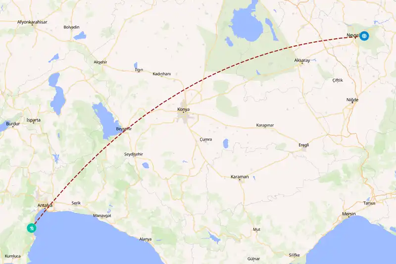 Example Türkiye itinerary planner route