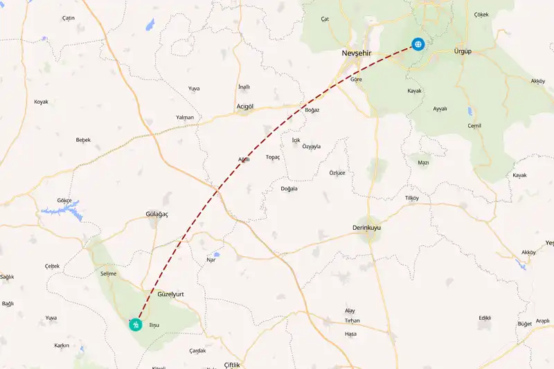 Example Türkiye itinerary planner route