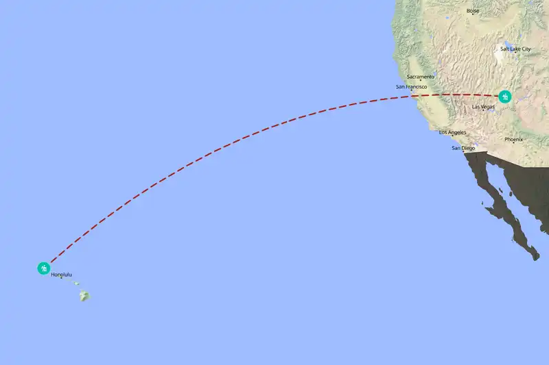 Example United States itinerary planner route