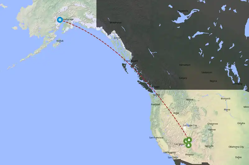 Example United States itinerary planner route