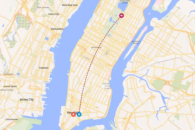 Example United States itinerary planner route