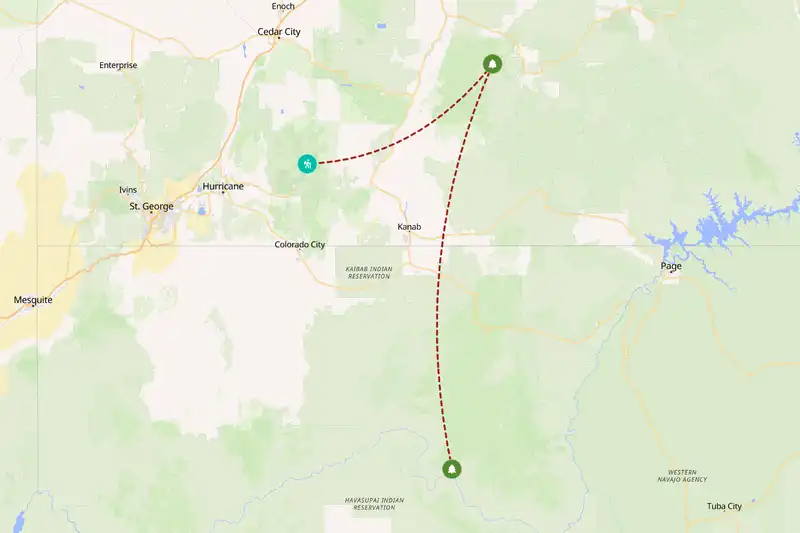 Example United States itinerary planner route