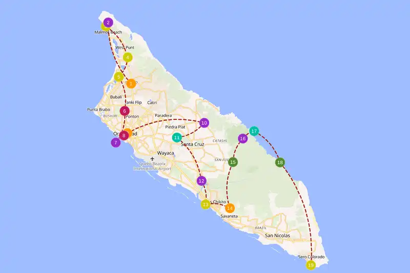 Example route for Aruba