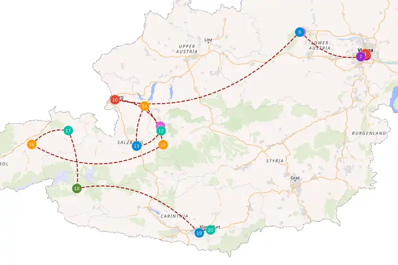 Example route for Austria