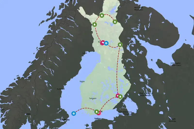 Example Finland itinerary planner route