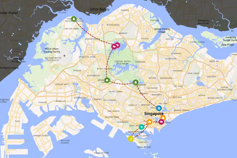 Example Singapore itinerary planner route