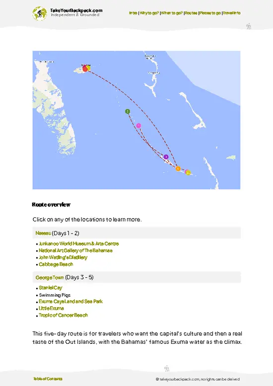 example page 4 from our offline Travel Guide for Bahamas