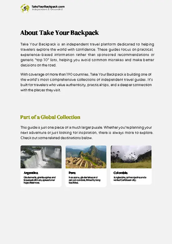 example page 1 from our offline Travel Guide for Brazil