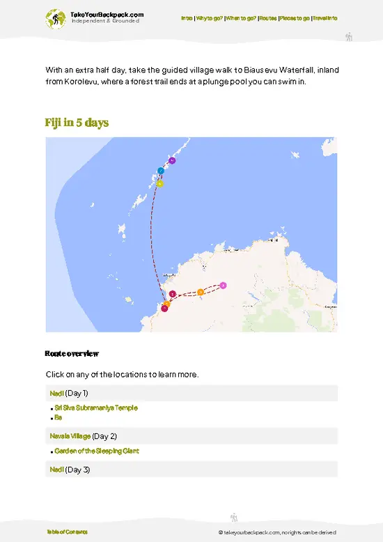 example page 4 from our offline Travel Guide for Fiji