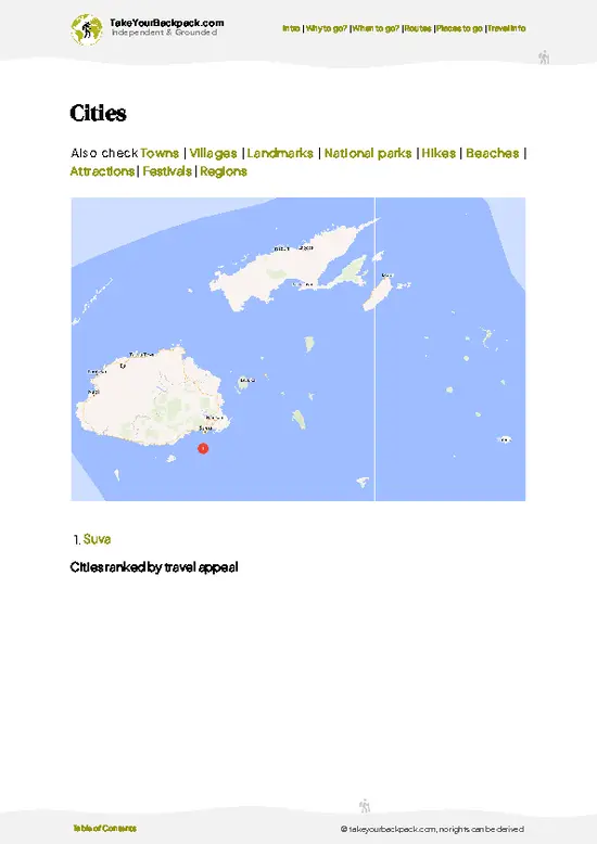 example page 6 from our offline Travel Guide for Fiji