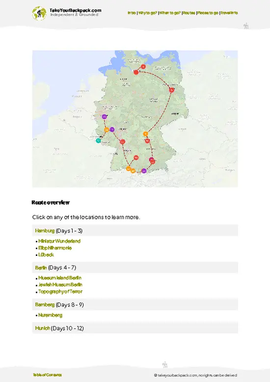example page 4 from our offline Travel Guide for Germany