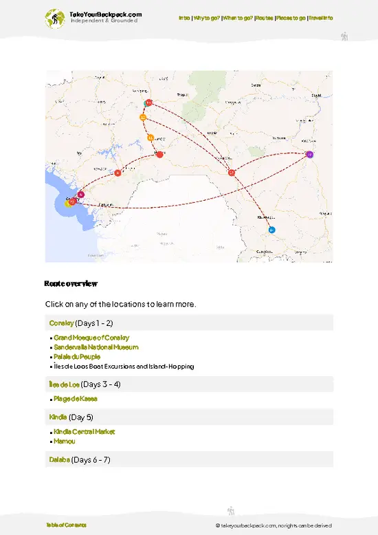 example page 4 from our offline Travel Guide for Guinea