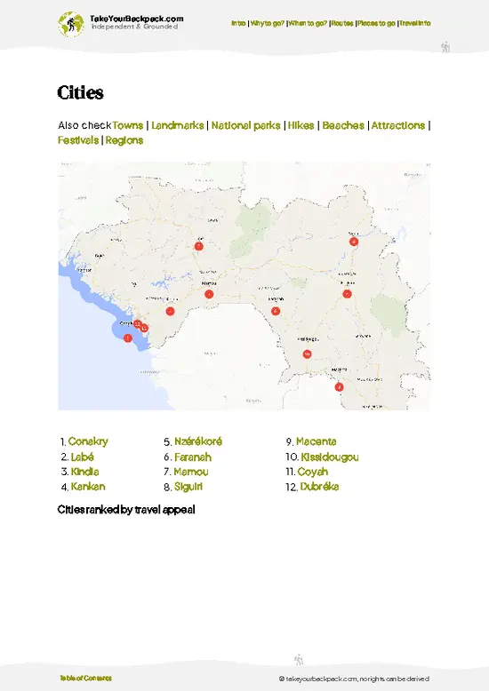 example page 6 from our offline Travel Guide for Guinea