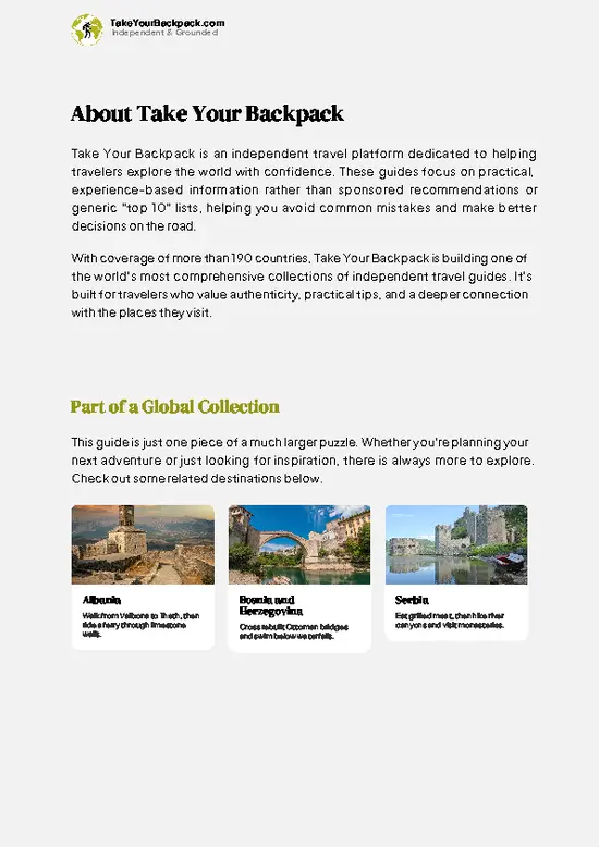 example page 1 from our offline Travel Guide for Montenegro