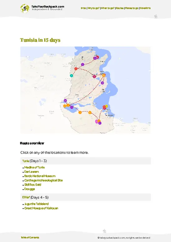 example page 4 from our offline Travel Guide for Tunisia