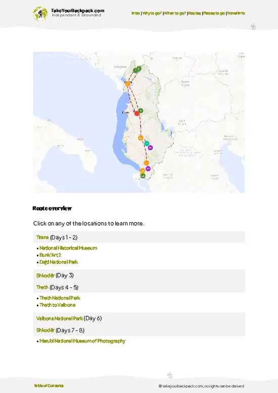 example page 4 from our offline Travel Guide for Albania