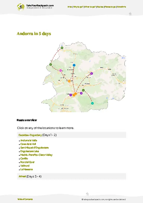 example page 4 from our offline Travel Guide for Andorra