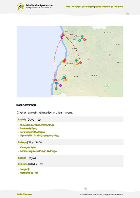 example page 4 from our offline Travel Guide for Angola