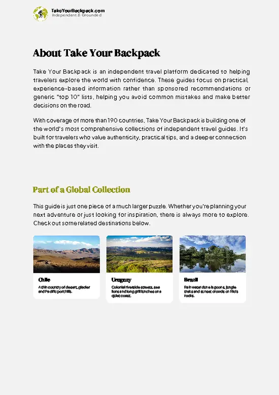 example page 1 from our offline Travel Guide for Argentina