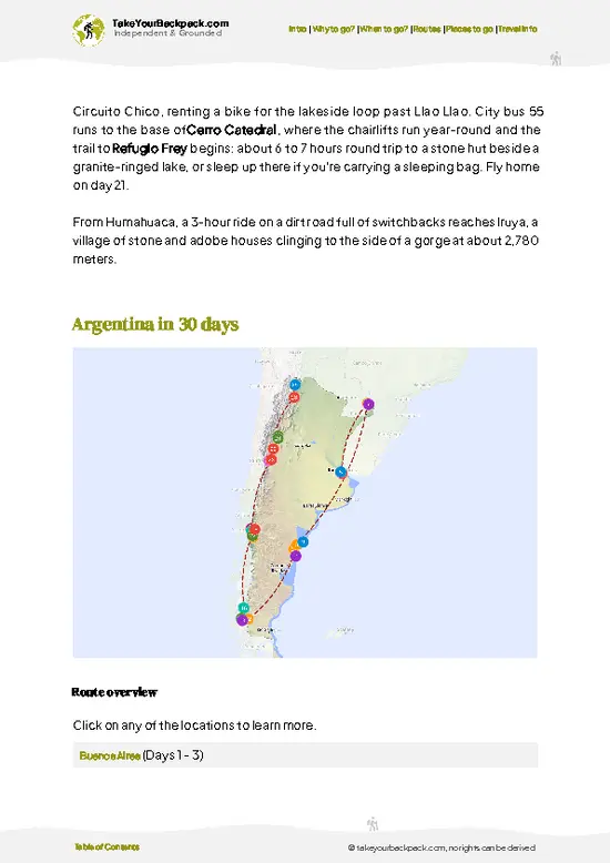 example page 4 from our offline Travel Guide for Argentina