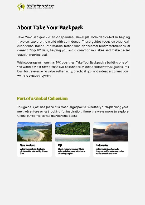 example page 1 from our offline Travel Guide for Australia