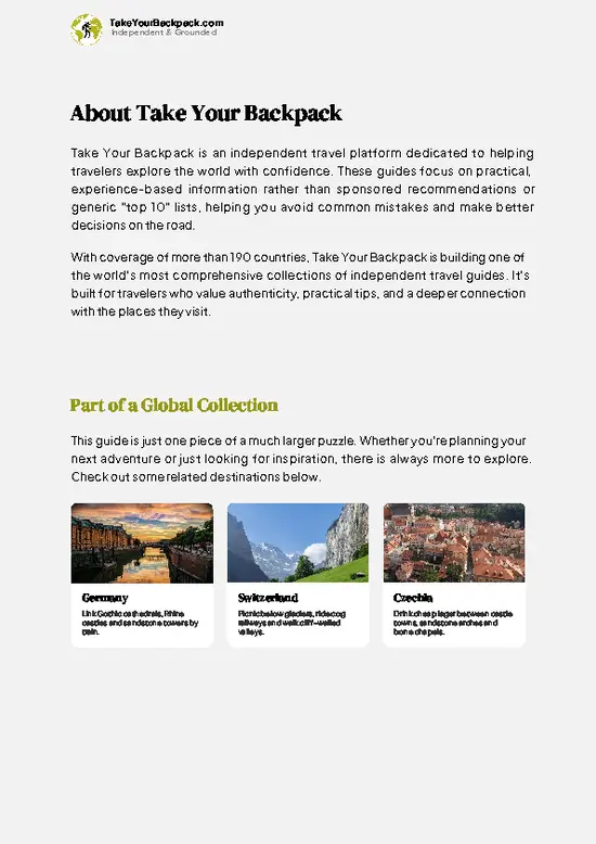 example page 1 from our offline Travel Guide for Austria
