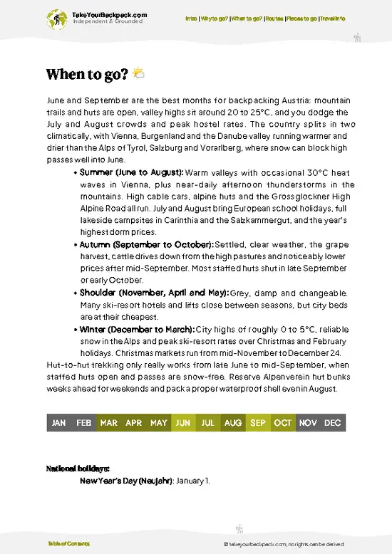 example page 3 from our offline Travel Guide for Austria
