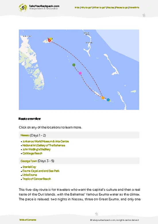 example page 4 from our offline Travel Guide for Bahamas