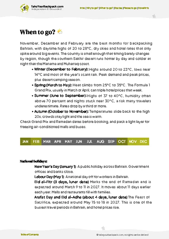 example page 3 from our offline Travel Guide for Bahrain