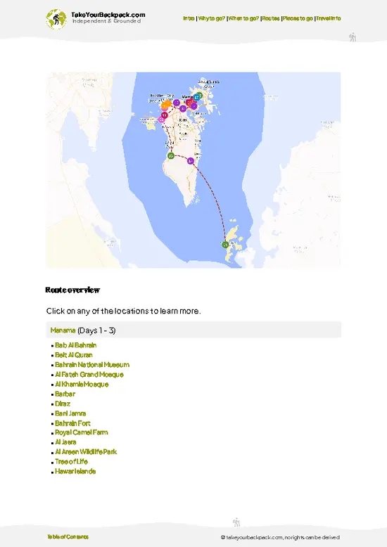 example page 4 from our offline Travel Guide for Bahrain