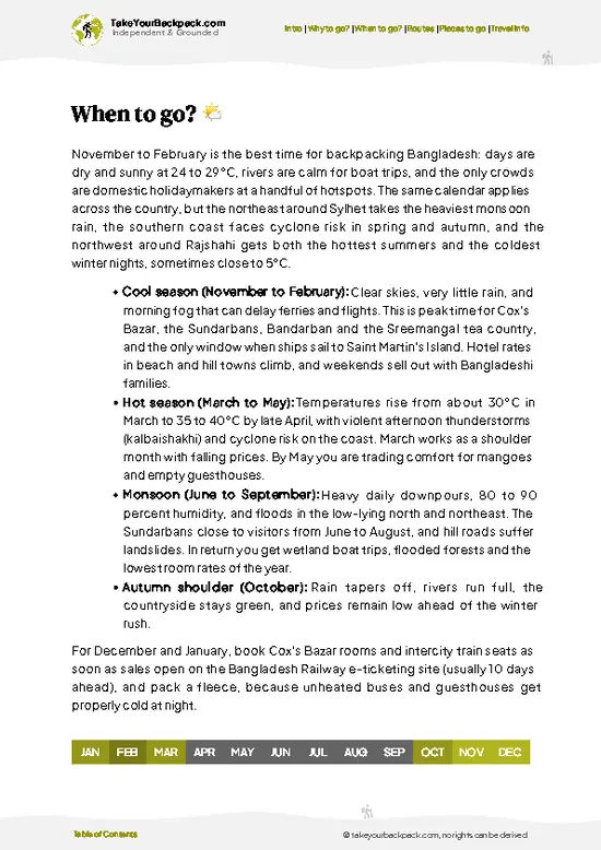 example page 3 from our offline Travel Guide for Bangladesh
