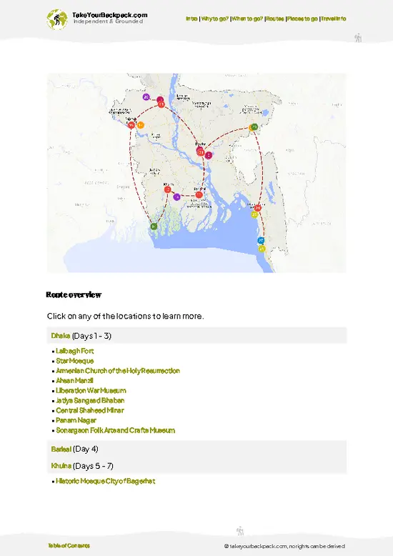 example page 4 from our offline Travel Guide for Bangladesh