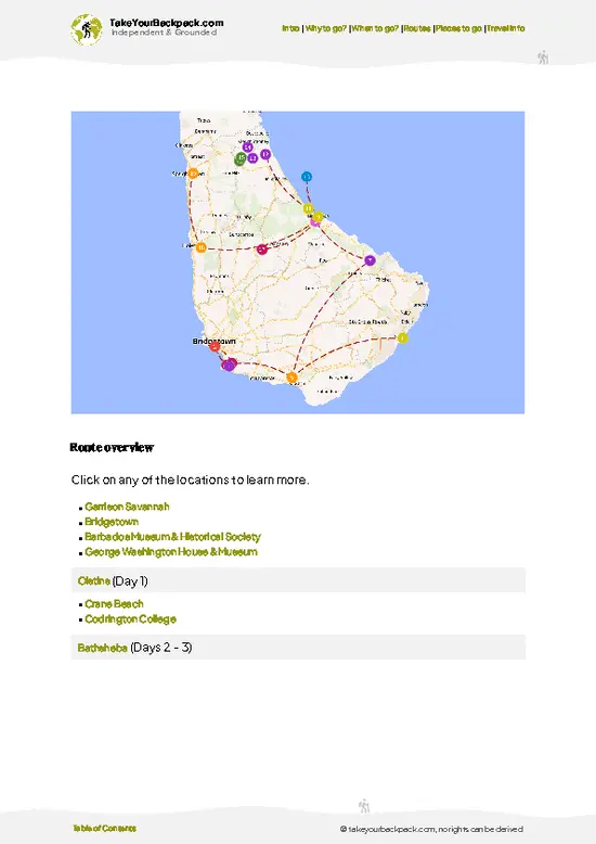 example page 4 from our offline Travel Guide for Barbados