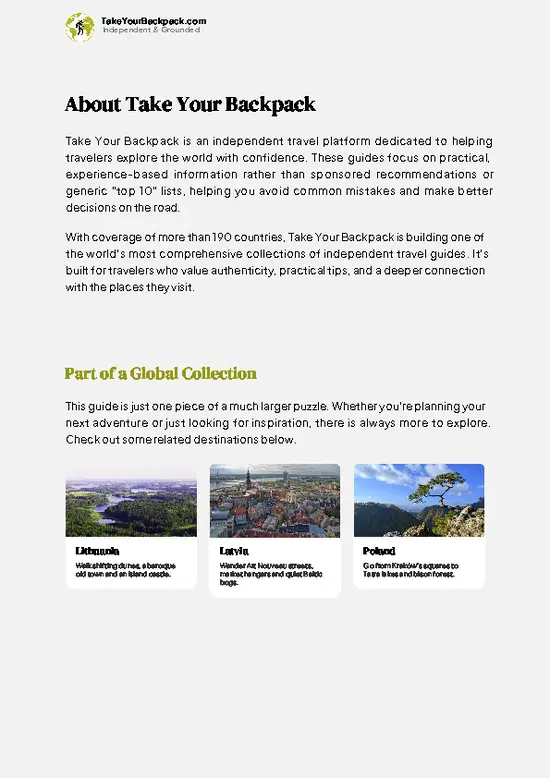 example page 1 from our offline Travel Guide for Belarus
