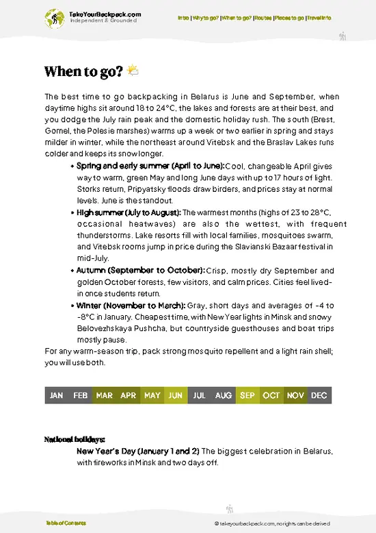 example page 3 from our offline Travel Guide for Belarus