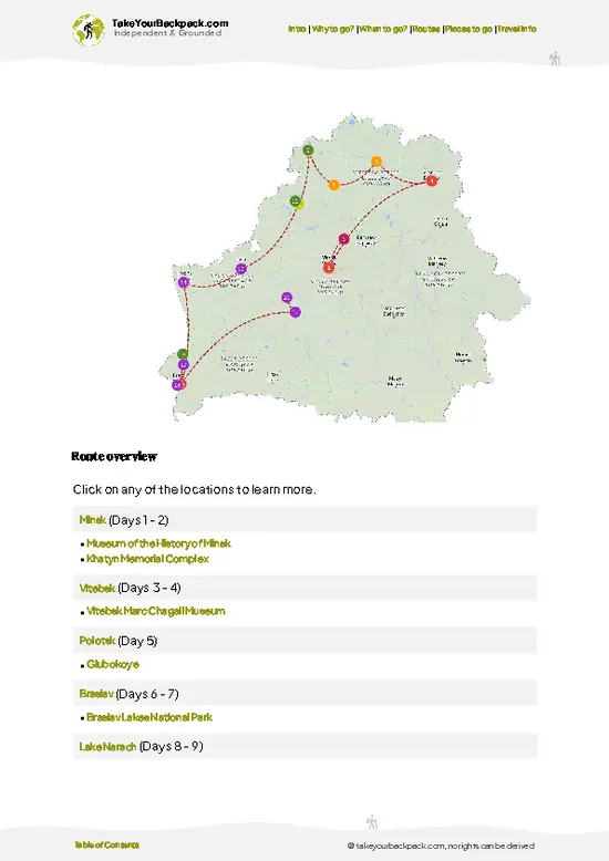 example page 4 from our offline Travel Guide for Belarus