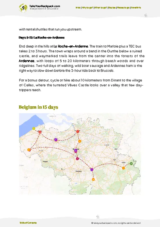 example page 4 from our offline Travel Guide for Belgium