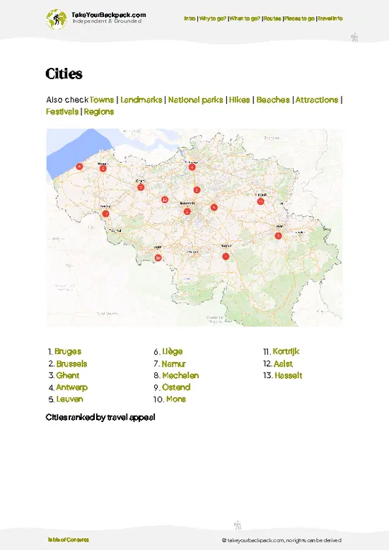 example page 6 from our offline Travel Guide for Belgium