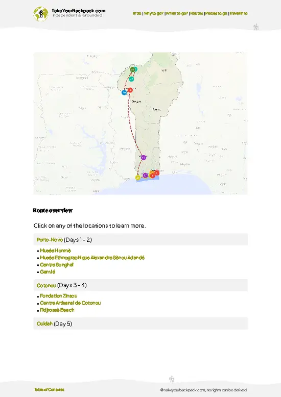 example page 4 from our offline Travel Guide for Benin