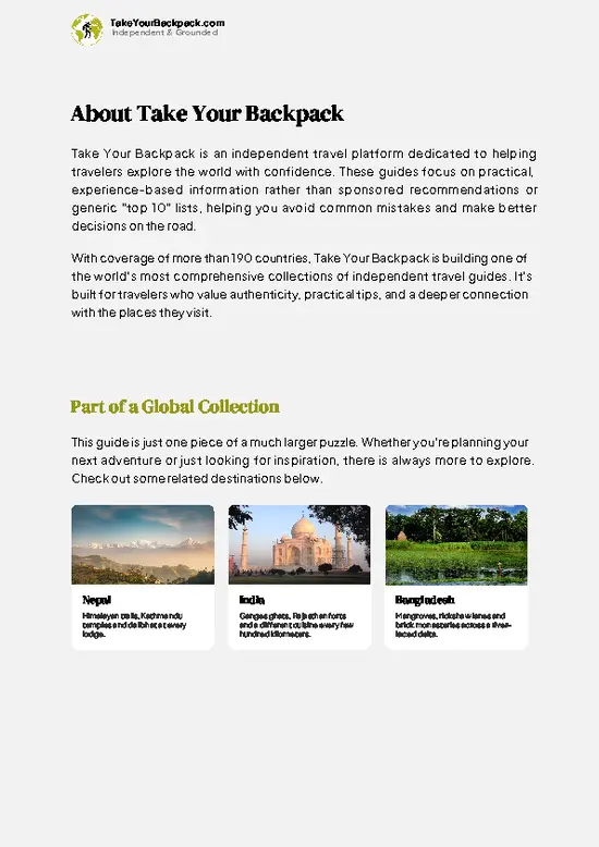 example page 1 from our offline Travel Guide for Bhutan